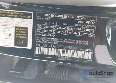 2018 Mercedes-Benz Glc 300 from USA, damaged, VIN WDC0G4JB6JV035448